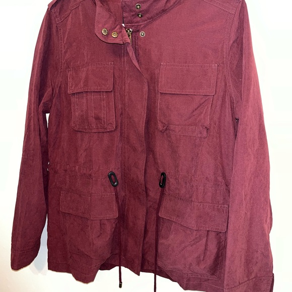 Love Tree Maroon Military Style Jacket Size M NWT - Picture 3 of 10